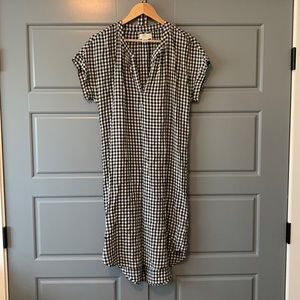 Velvet by Graham & Spencer black gingham midi w/ removable belt